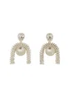 Magda Butrym Silver Colored Earrings With Pendant And Rhinestones In Silver