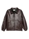 Magda Butrym Leather Jacket Elasticated Cuffs In Brown