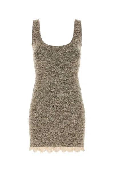 Magda Butrym Women Melange Brown Knit Mini Dress
