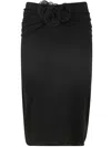 Magda Butrym Embellished Floral High-waisted Ruched Midi Skirt In Black