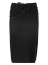 Magda Butrym Embellished Floral High-waisted Ruched Midi Skirt In Black