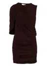 Magda Butrym Asymmetrical Draped Mini Dress In Bordeaux