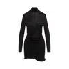 Magda Butrym Gathered Sheer Wool-blend Minidress In Black