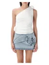 Magda Butrym One-shoulder Jersey Top In Cream