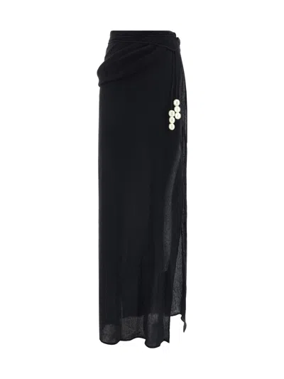 Magda Butrym Pareo Long Women's Skirt In Black