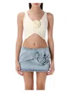Magda Butrym Women's Ruched Flower Top In Cream