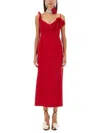Magda Butrym Rosette-detailed Stretch-wool Midi Dress In Red