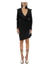 Magda Butrym Sculptural Mini Dress Featuring V-neckline