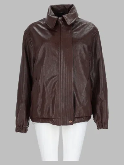 Magda Butrym Women's Sheep Leather Lined Leather Jacket In Brown