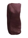 Magda Butrym Sheer Draped Mini Dress In Brown