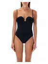 Magda Butrym Thin Shoulder Strap One-piece Swimsuit In Black