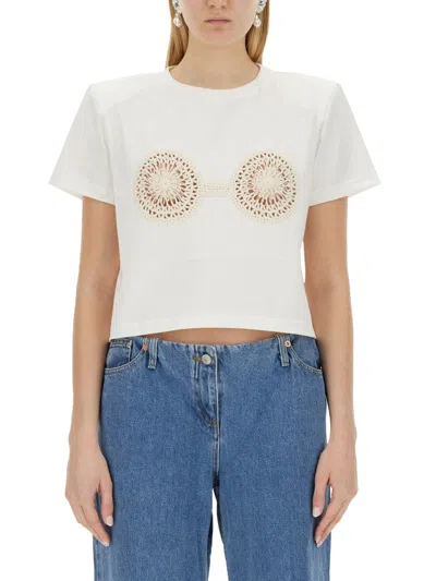 MAGDA BUTRYM MAGDA BUTRYM WOMEN T-SHIRT WITH CROCHET BRA