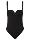 Magda Butrym Wool Bodysuit With Adjustable Straps And Open Back In Black