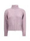 Magda Butrym High-neck Zip-front Cardigan In Purple