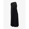 Magda Butrym Womens Black Draped Sleeveless Stretch-woven Maxi Dress In Black