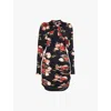 Magda Butrym '24' Draped Floral Mini Dress In Black Print
