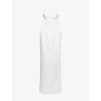Magda Butrym Womens Cream Shoulder-straps Corset Woven Gown In White
