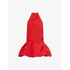 Magda Butrym Womens Red Draped Halterneck Cotton-blend Top In Red