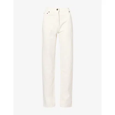 Magda Butrym Womens Straight-leg Denim Jeans Cream In Neutral