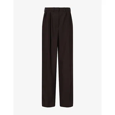 Magda Butrym Womens Tailored Pleated Straight-leg Wool-blend Trousers Brown