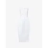 Magda Butrym Womens White Sleeveless Button-front Cotton Midi Dress In White