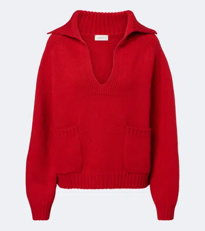 Magda Butrym Wool And Cashmere Polo Sweater In Red