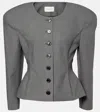 Magda Butrym Broad-shouldered Wool-silk Blazer In Grey
