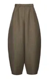 Magda Butrym Wool Barrel-leg Trousers In Neutral