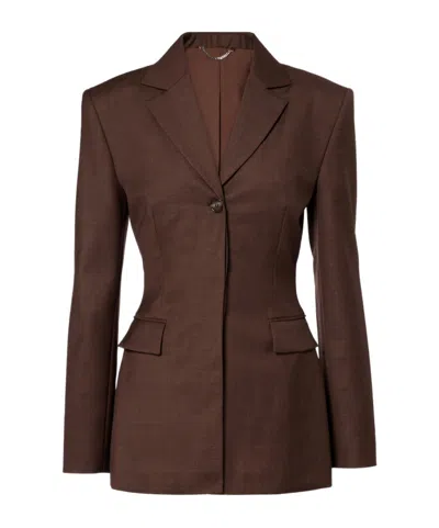 Magda Butrym Wool Blazer In Brown