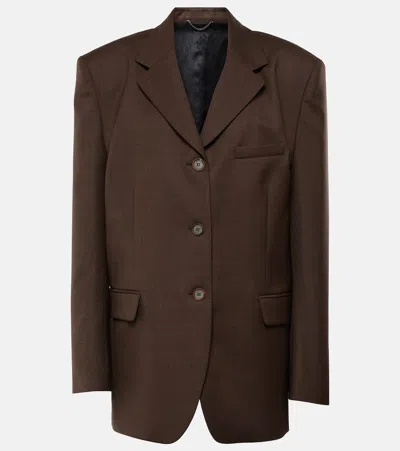 Magda Butrym Wool Blazer In Brown