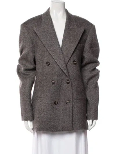 Pre-owned Magda Butrym Wool Blazer In Gray