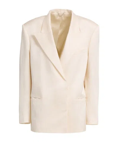 Magda Butrym Wool Blazer In White