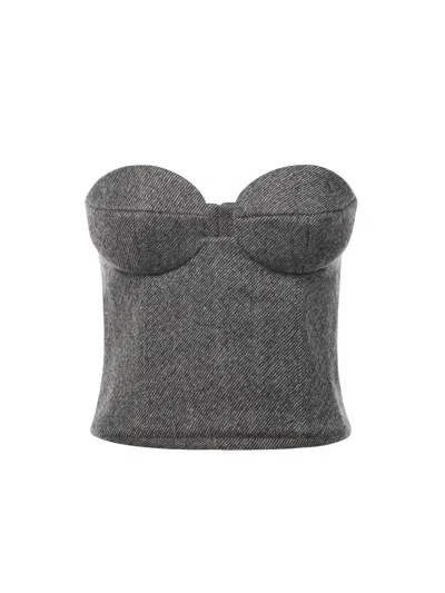 Magda Butrym Underwired Strapless Top In Gray