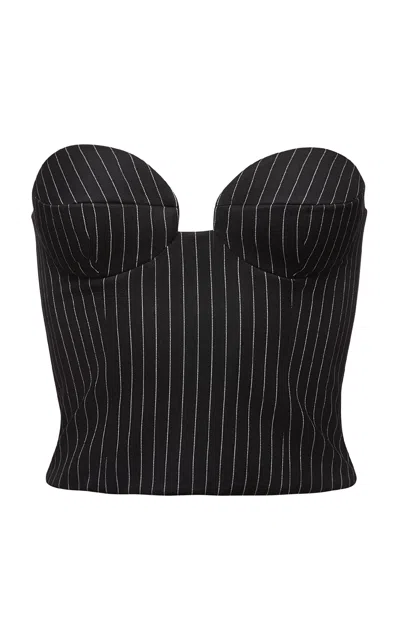 Magda Butrym Women's Wool-blend Corset Top In Stripe