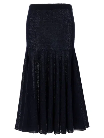 Magda Butrym Wool Blend Knit Maxi Skirt In Black