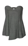 Magda Butrym Wool-blend Strapless Top In Gray