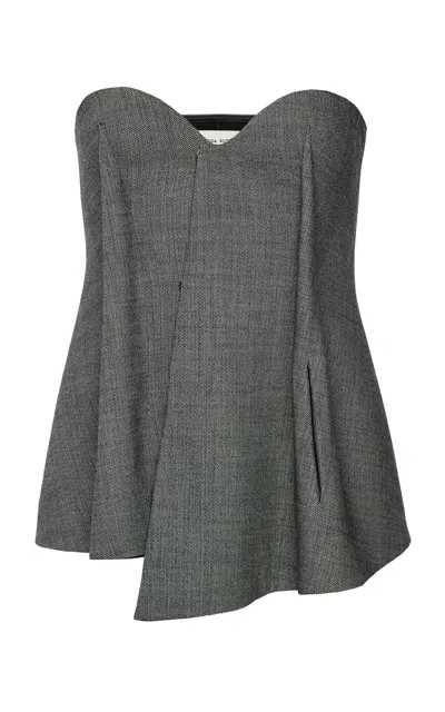 Magda Butrym Wool-blend Strapless Top In Gray