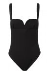 Magda Butrym Wool Bodysuit With Adjustable Straps And Open Back In Black