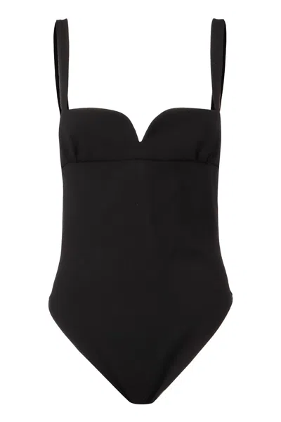 Magda Butrym Wool Bodysuit In Black