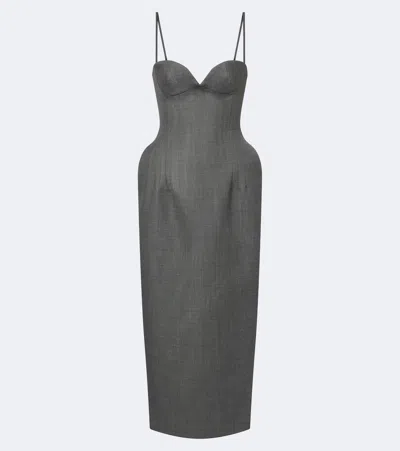 Magda Butrym Wool Bustier Dress In Animal Print