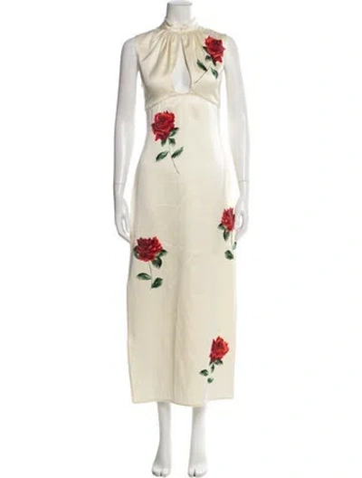 Pre-owned Magda Butrym Wool Long Dress In Neutral