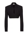 Magda Butrym Floral-detail Cropped Jacket In Black