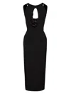 Magda Butrym Wool Midi Dress With Keyhole Opening In Black