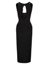 Magda Butrym Wool Midi Dress With Keyhole Opening, Black