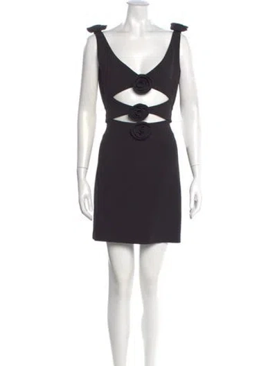 Pre-owned Magda Butrym Wool Mini Dress In Black