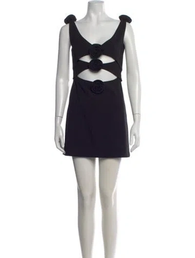 Pre-owned Magda Butrym Wool Mini Dress In Black