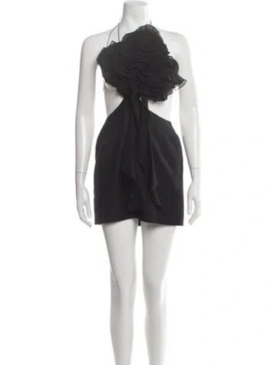 Pre-owned Magda Butrym Wool Mini Dress In Black