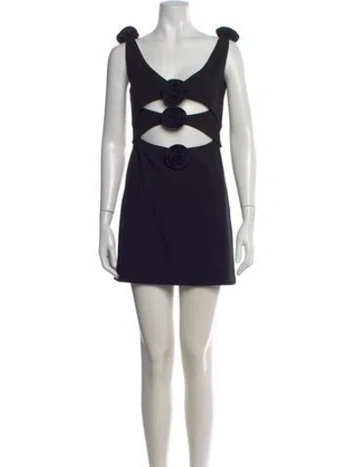 Pre-owned Magda Butrym Wool Mini Dress In Black