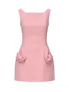 Magda Butrym Floral Appliqued Wool Mini Dress In Pink