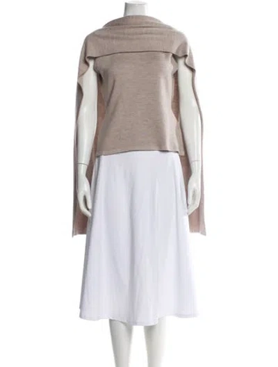 Pre-owned Magda Butrym Wool Mock Neck Sweater In Neutral